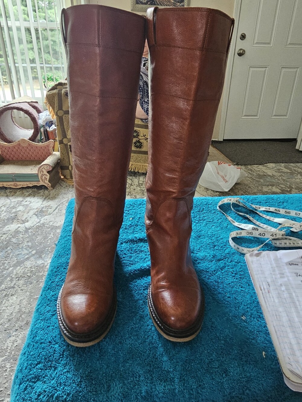 Women's Tall Leather Riding Boot in Cognac